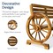Best Choice Products 2-Person Wooden Wagon Wheel Bench for Patio, Garden, Outdoor Lounging w/ Rustic Design